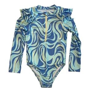 NWOT- Wonder Nation Aqua and Lime Kids Swimsuit